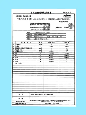 水質検査分析書